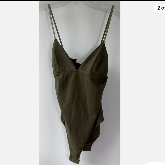 NWOT LUNA CHIX OLIVE GREEN BODYSUIT SIZE MEDIUM - Picture 3 of 11